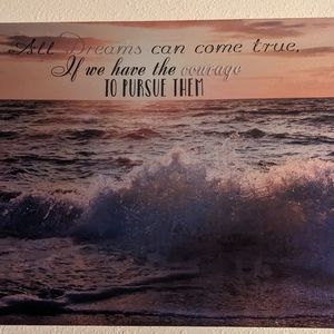 Silver Metallic Canvas with quote from Walt Disney